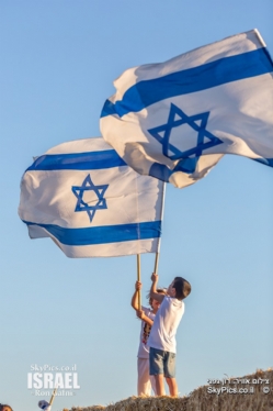 Israel independence day , flags