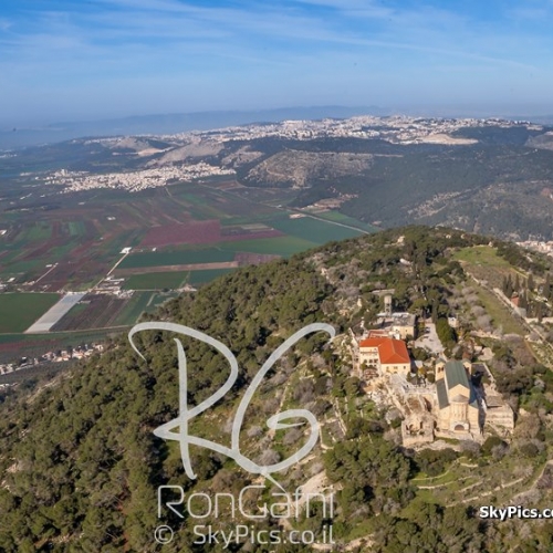 Prime Tabor Church Safed and the Jezreel Valley in the background